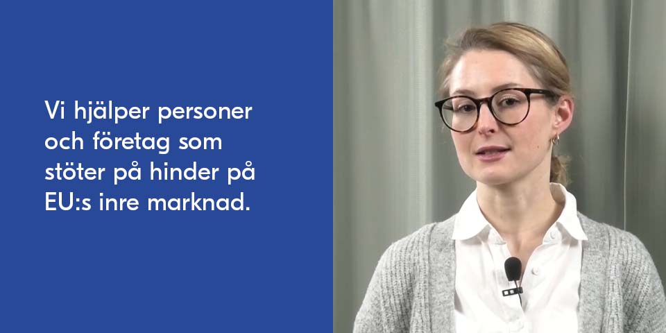 Startbild till film som förklarar hur Solvit kan hjälpa företag och personer med den fria rörligheten i EU