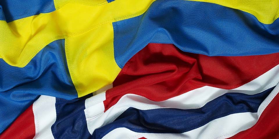 Sveriges och Norges flaggor